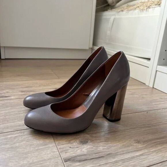 Zara Metallic Block Heel Shoes EUR 37 - Picture 2 of 5